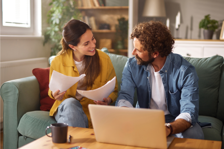couple reviewing paperwork
